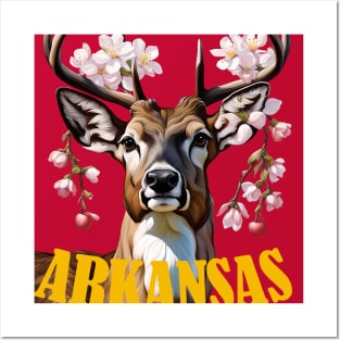 Arkansas Deer With Apple Blossom Posters and Art